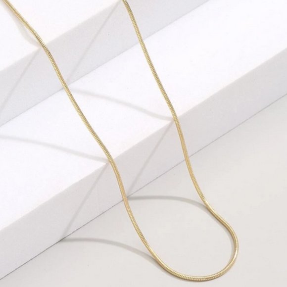 Elegant 23" 18K Gold Plated Thin Snake Chain Necklace - Picture 3 of 4